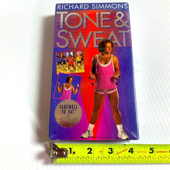 VTG 1994 NEW SEALED VHS RICHARD SIMMONS TONE & SWEAT EXERCISE TAPE ORIGINAL BOX - Picture 8 of 9
